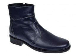 Ghete barbati office elegante din piele naturala cu fermoar Bleumarin Tores